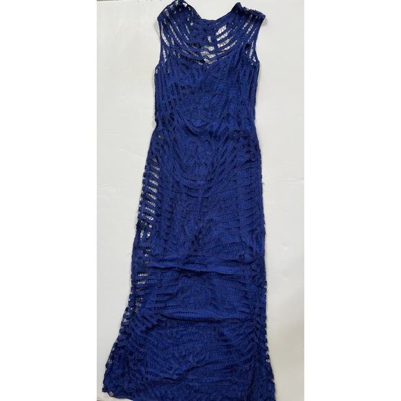 Lauren Ralph Lauren Dresses & Skirts - Lauren Ralph Lauren Blue Corded Lace Overlay Long Gown Dress Women's Size 10